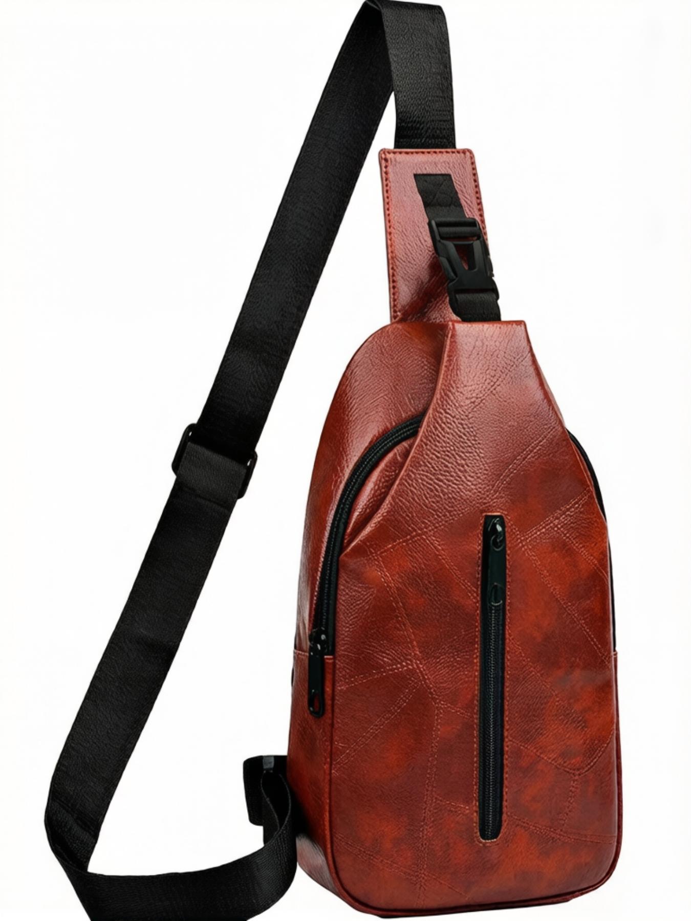 Essential Chest Bag Organizer, Sleek PU Leather Sling Crossbody Pack, Versatile Travel & Concert Gear, Spring Style 2026, TikTok Made Me Buy It.