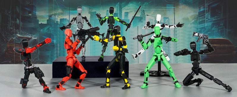 Assembed 3D Printed 5.54'' Stick 13 Action Figure, Multi-Jointed Titan13, Articulated T13 Desktop Decoration,12 in 1 d13 Accessories Best Birthday Festival Gift