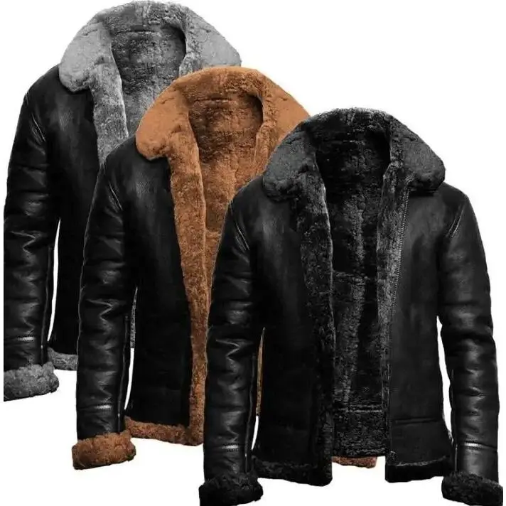 Winter New Faux Fur Foreign Trade Jacket European and American Street Independent Stand Fur Integrated Men's Thickened Coat