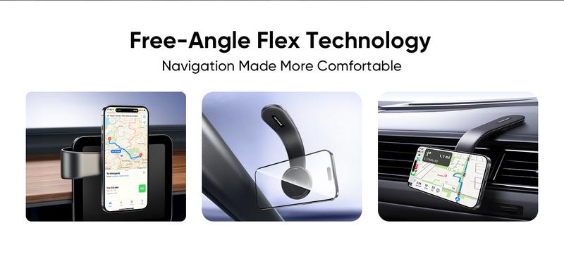 NEW - MAGIC JOHN Magnetic Car Mount – Bendable, MagSafe-compatible, strong magnet, one-hand use, air vent friendly