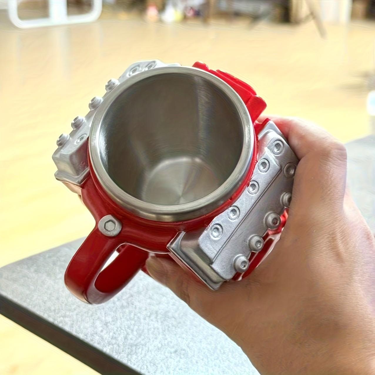 Cool Coffee Cup, New V8 Engine Mug, Engine Cylinder Coffee Cup, Stainless Steel Inner, Resin Material, 1 Piece