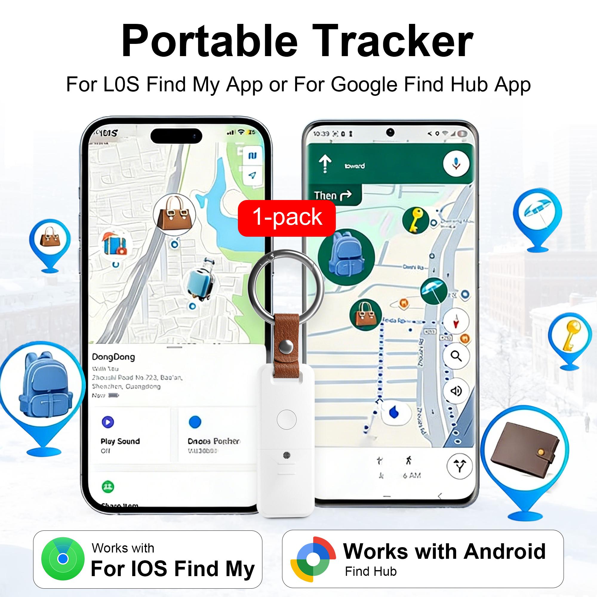 4pcs Smart Key Finder Tracker with Keychain, Dual System Android & Apple, Rechargeable Lithium Battery, Item Locator for Keys Bags Luggage Wallets