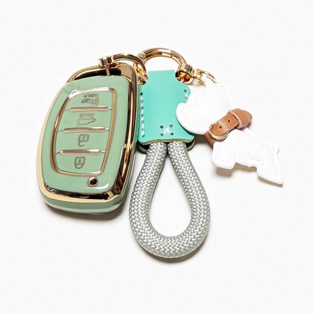 for Hyundai Car Key Cover, Soft Durable Tpu Material, Includes Keychain, Fits Hyundai 2018-2013 Sonata Tucson Elantra, 4 Buttons