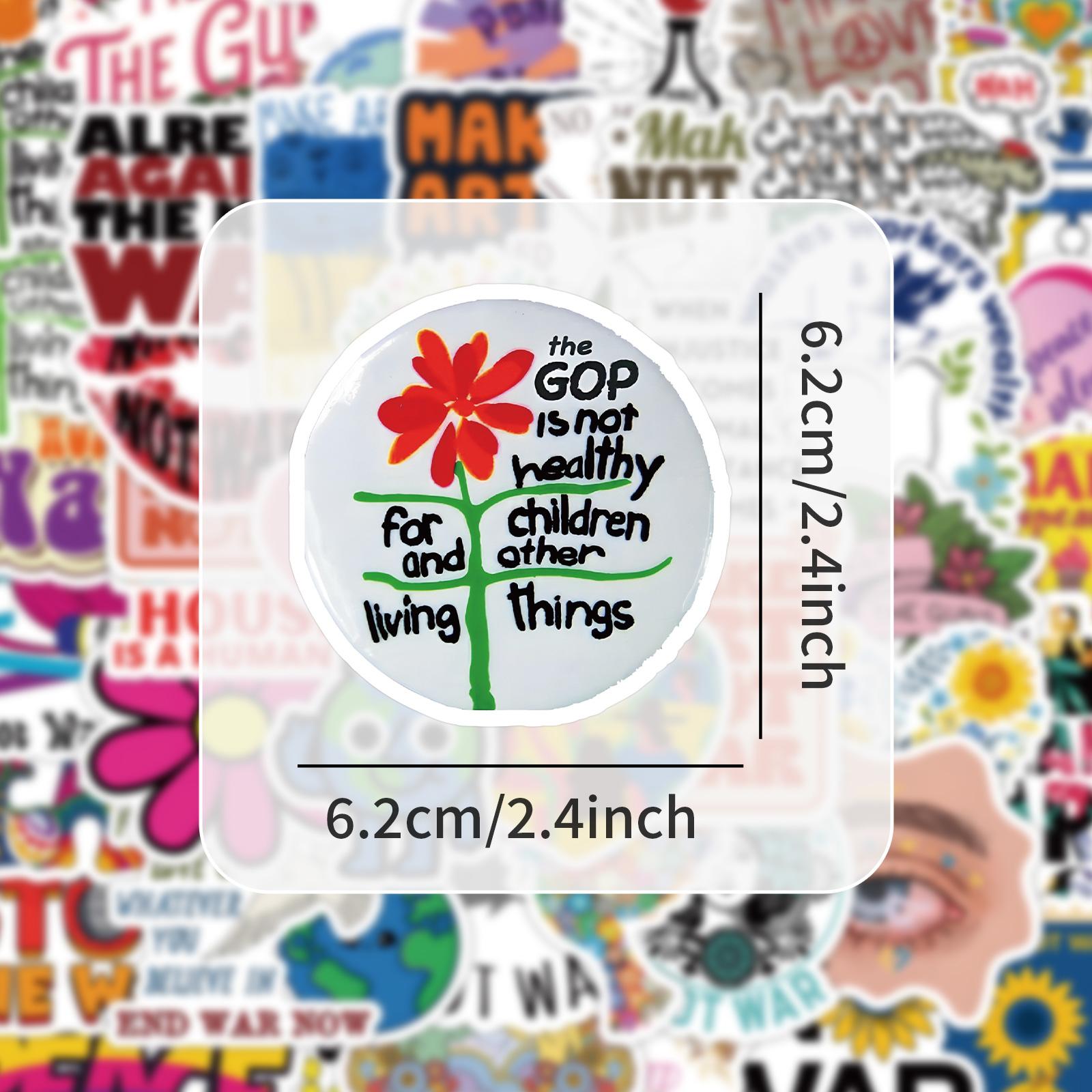 50 Peace Theme PVC Stickers Set, Anti-War Graffiti Decorative Decals for Laptops Suitcases Refrigerators Skateboards Helmets Phone Cases Books