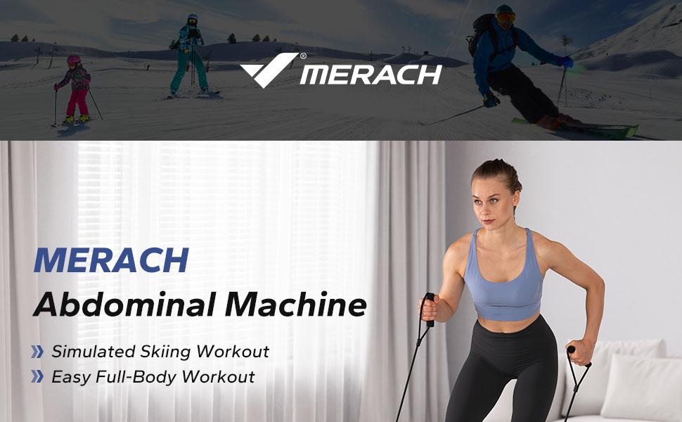 MERACH Ski Machine Ski Simulator Training Machine, Leg Exercise Low Impact Plyometric Training Fun Cardio Trainer Full Body Aerobic Exercise Equipment