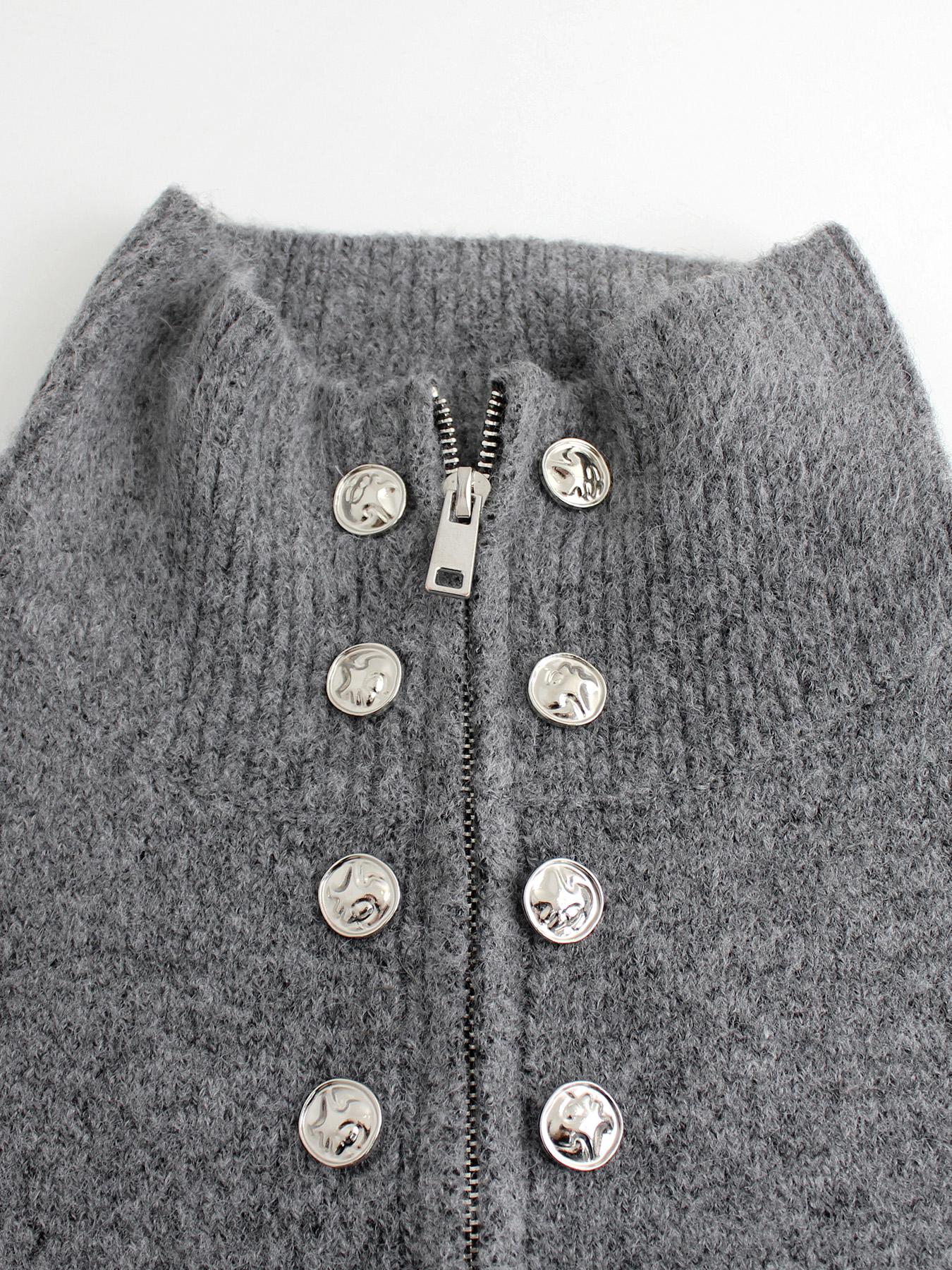 Elegant Women's Knitted High Neck Long Sleeve Cardigan, with Ribbed and Faux Button Detail, Perfect for Spring & Fall Fashion, Womenswear, Knitwear