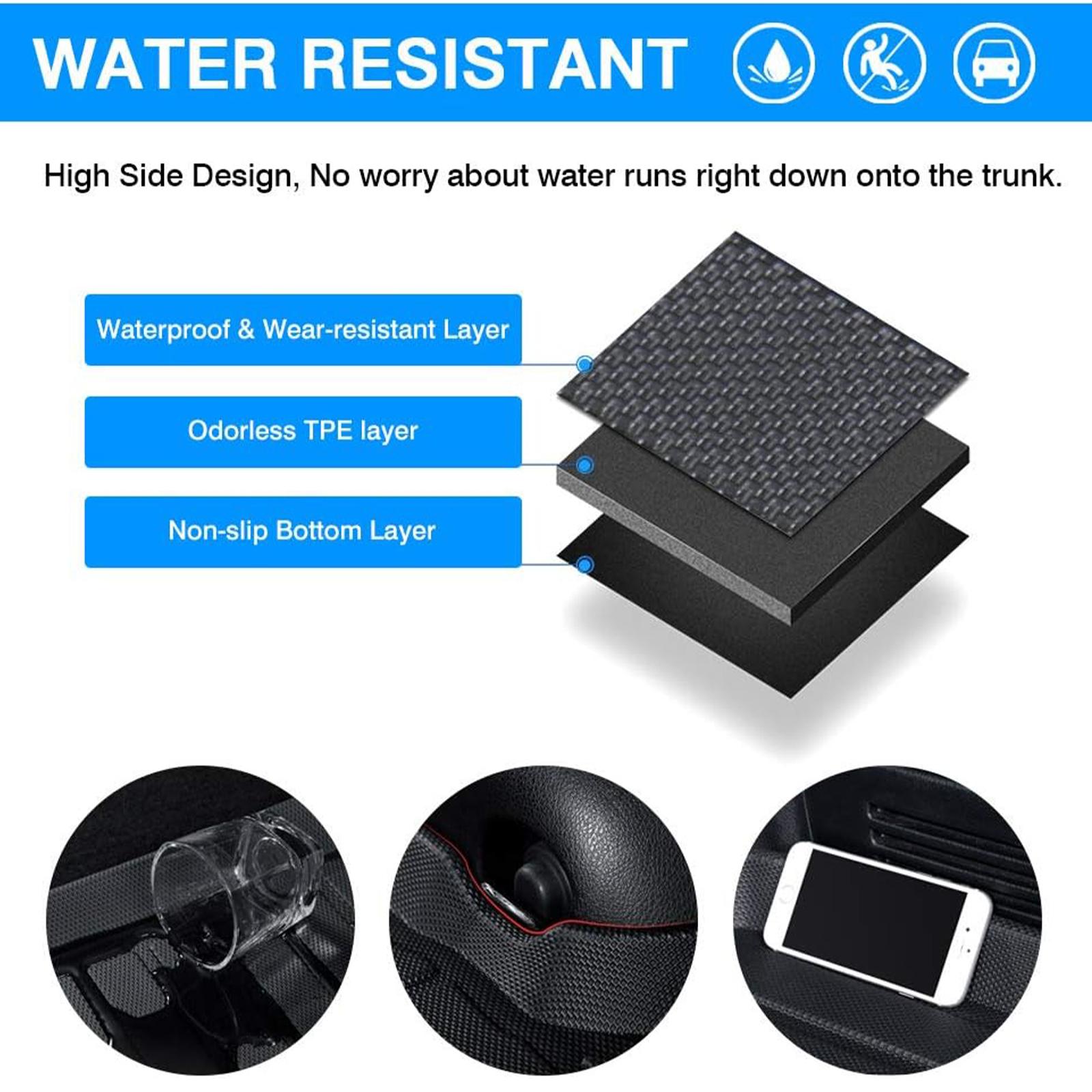 Canvcle All Weather TPE Floor Mats for 2015-2021 Jeep Grand Cherokee Laredo E 4x4 Five-Seater Gas Model Custom Fit Trunk & Back Seat Protector Durable Odorless Cargo Liner Non-Slip Texture Easy to Clean