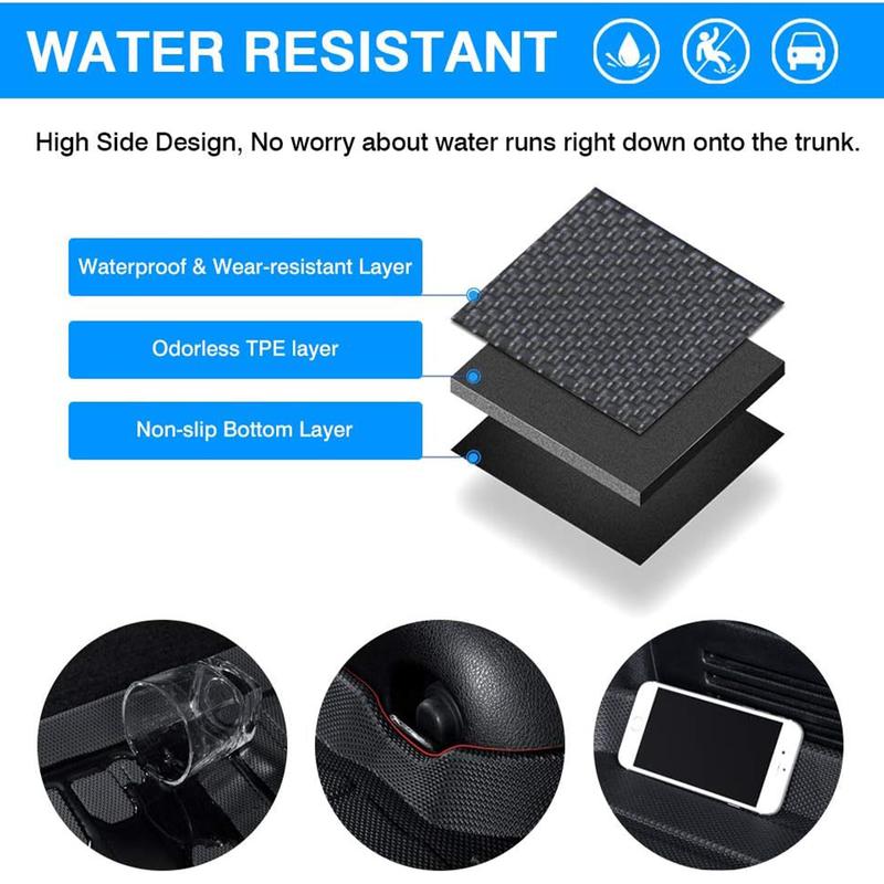 Canvcle All Weather TPE Floor Mats for 2015-2021 Jeep Grand Cherokee Laredo E 4x4 Five-Seater Gas Model Custom Fit Trunk & Back Seat Protector Durable Odorless Cargo Liner Non-Slip Texture Easy to Clean