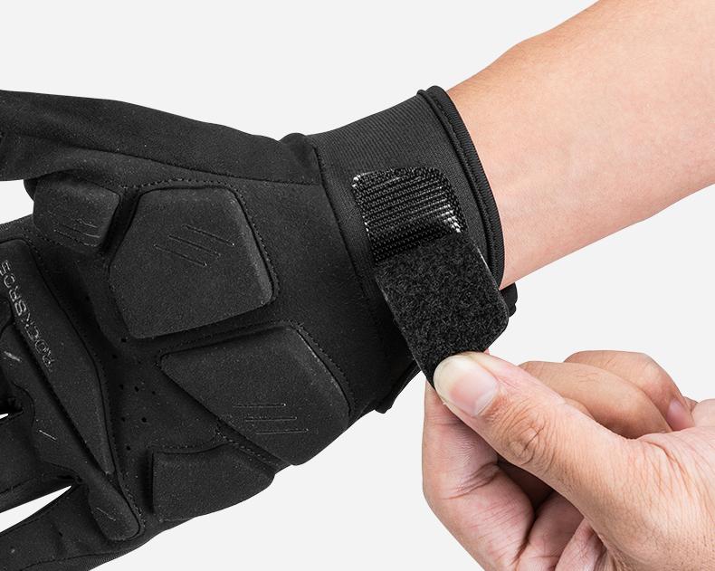 ROCKBROS Mountain Bike Gloves Dirt Bike Gloves Motorcycle Cycling Gloves with 6MM Gel Pad Touch Screen Knuckle Protection Gloves for BMX MX ATV MTB Racing Black