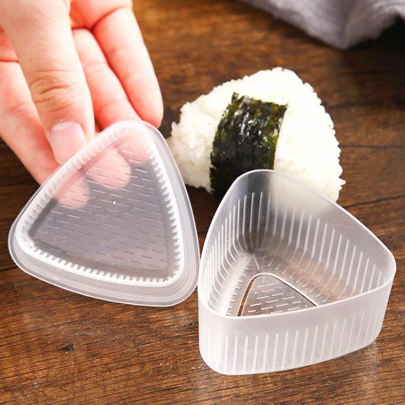 4pcs Transparent Triangle Onigiri Molds, Large Rice Ball Maker, Suitable for Lunch Boxes and Bento Box Decorations, DIY Sushi Kitchen Tools