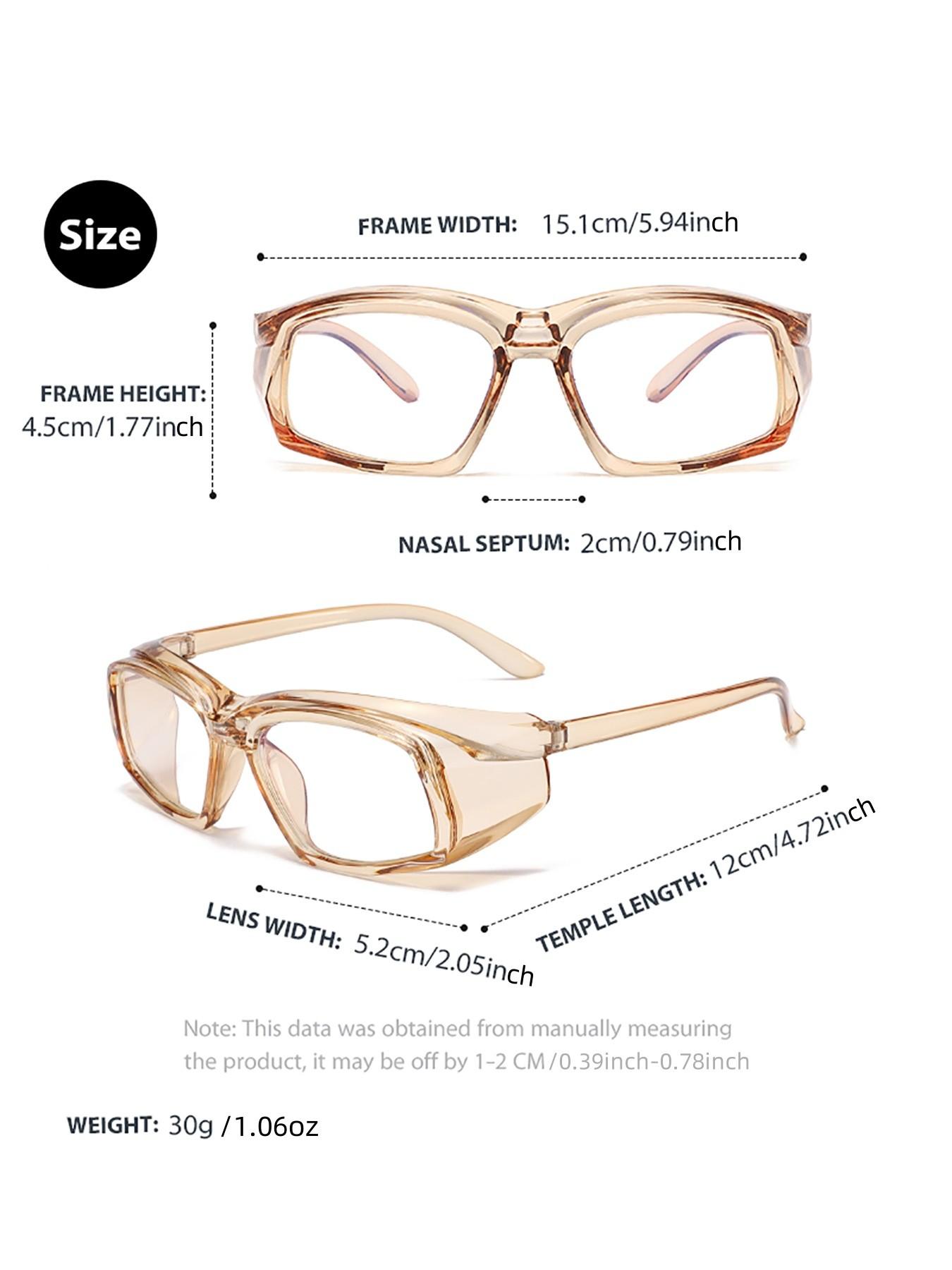 【1PC】Protective Square Frame Anti-Fog HD Eyewear, Alternative to Regular Glasses for Lab, Clinical & Outdoor Eye Protection