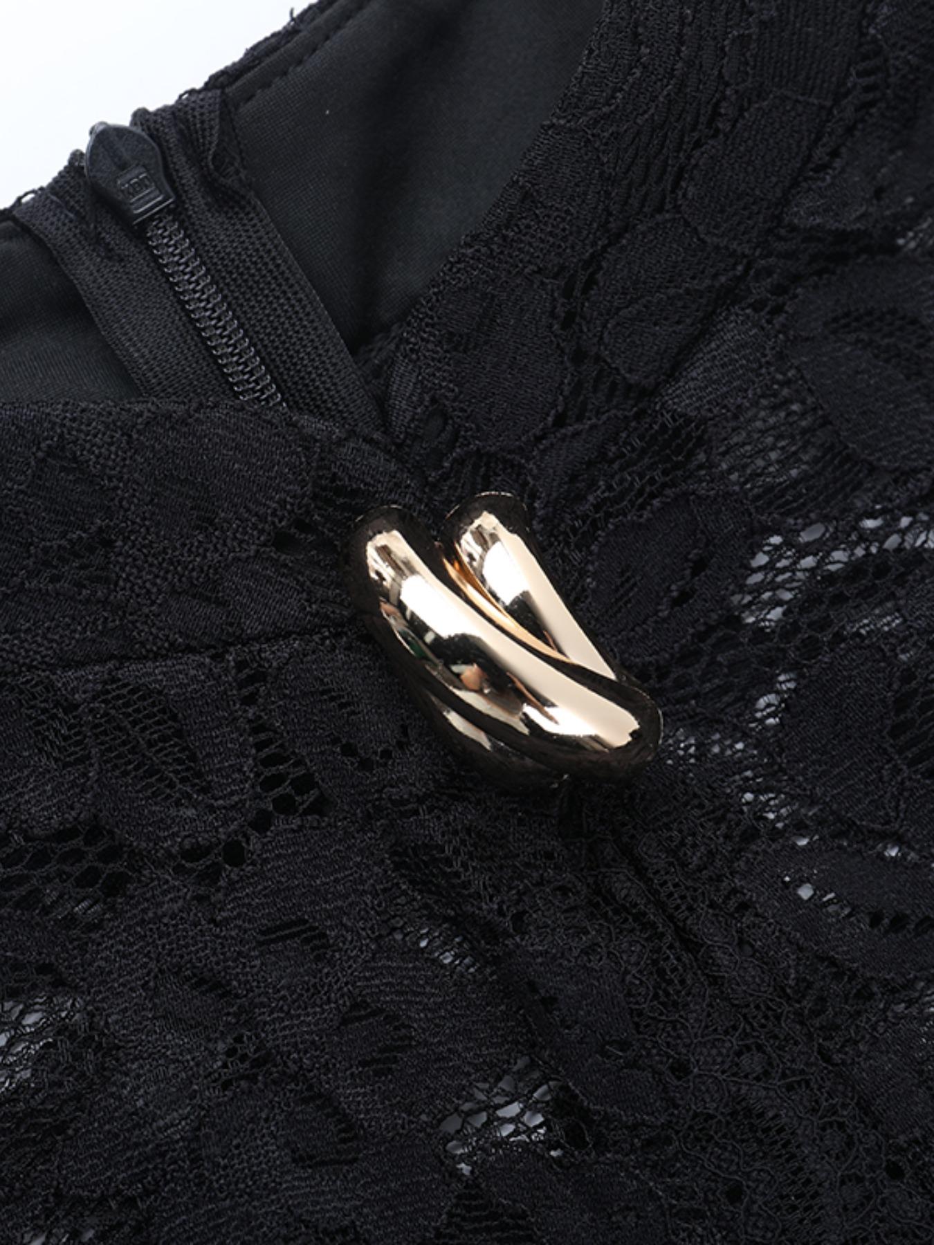 Lace Cutout Mini Sexy Dress, Women's Fashionable Short Sleeveless Party Gown, Elegant Summer Casual Wear, Perfect for Night Out