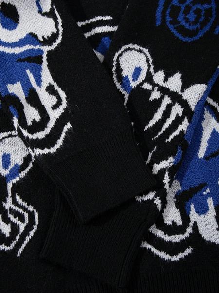 Men's Street Style Dinosaur Print Long Sleeve Round Neck Sweater, Casual Loose Fit Pullover for Spring & Fall Daily Wear