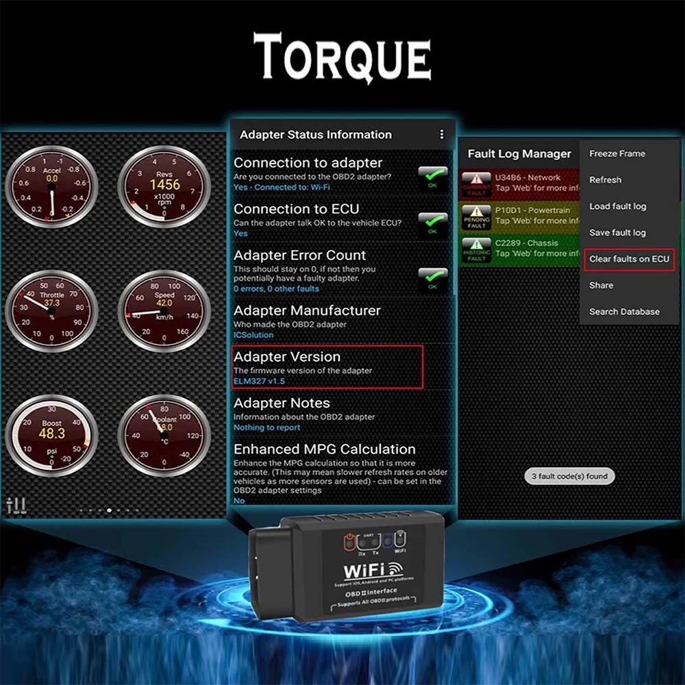 OBD2 WIFI ELM327 V 1.5 Scanner for Auto OBDII OBD 2 ODB II ELM 327 V1.5 WI-FI Code Reader Diagnostic Tool