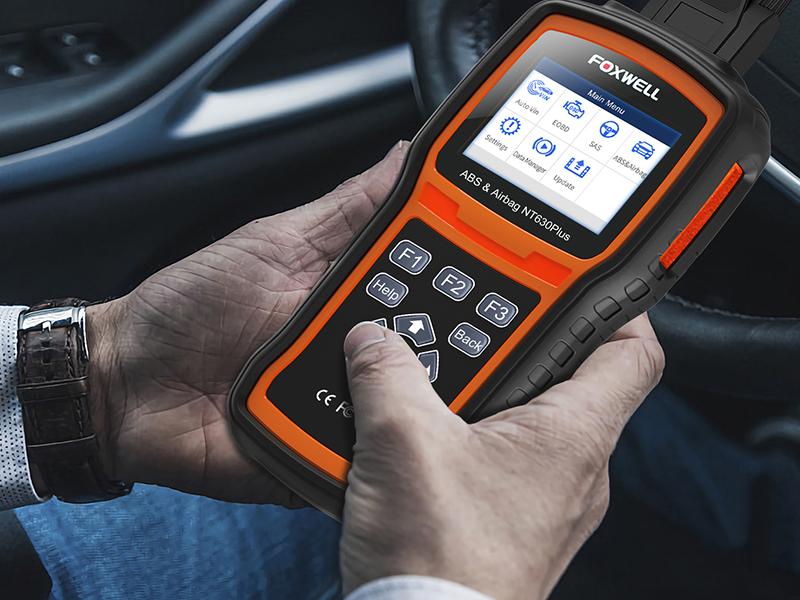FOXWELL NT630 Plus OBD2 Scanner Bundle with OBDII 16Pin Diagnostic Extension Convert Cable Adapter, ABS SRS Car Scanner/Code Reader with ABS Auto Bleed, SAS, Airbag/Oil/EPB Reset, Active Test
