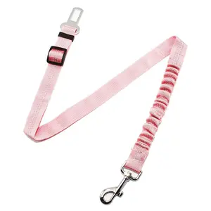 SleekPet Adjustable Pet Leash - 1 in Strap, 21-30 in Length, Elastic Bungee Buffer, Reflective Safety Harness for Dogs & Cats, Car Travel Use