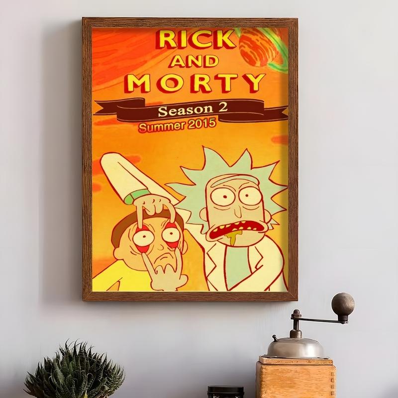 PIKPAKA Vintage Cartoon R-Rick-And-M-Morty Painting Calligraphy Waterproof & Scratch-Resistant Canvas Art - Premium Oil Painting Style Wall Decor For Living Room, Bedroom, Kitchen & Café, Perfect Holiday & Party Gift PIKPAKA Vintage Cartoon R-Rick-And-M-Morty Painting Calligraphy Waterproof & Scratch-Resistant Canvas Art - Premium Oil Painting Style Wall Decor For Living Room, Bedroom, Kitchen & Café, Perfect Holiday & Party Gift