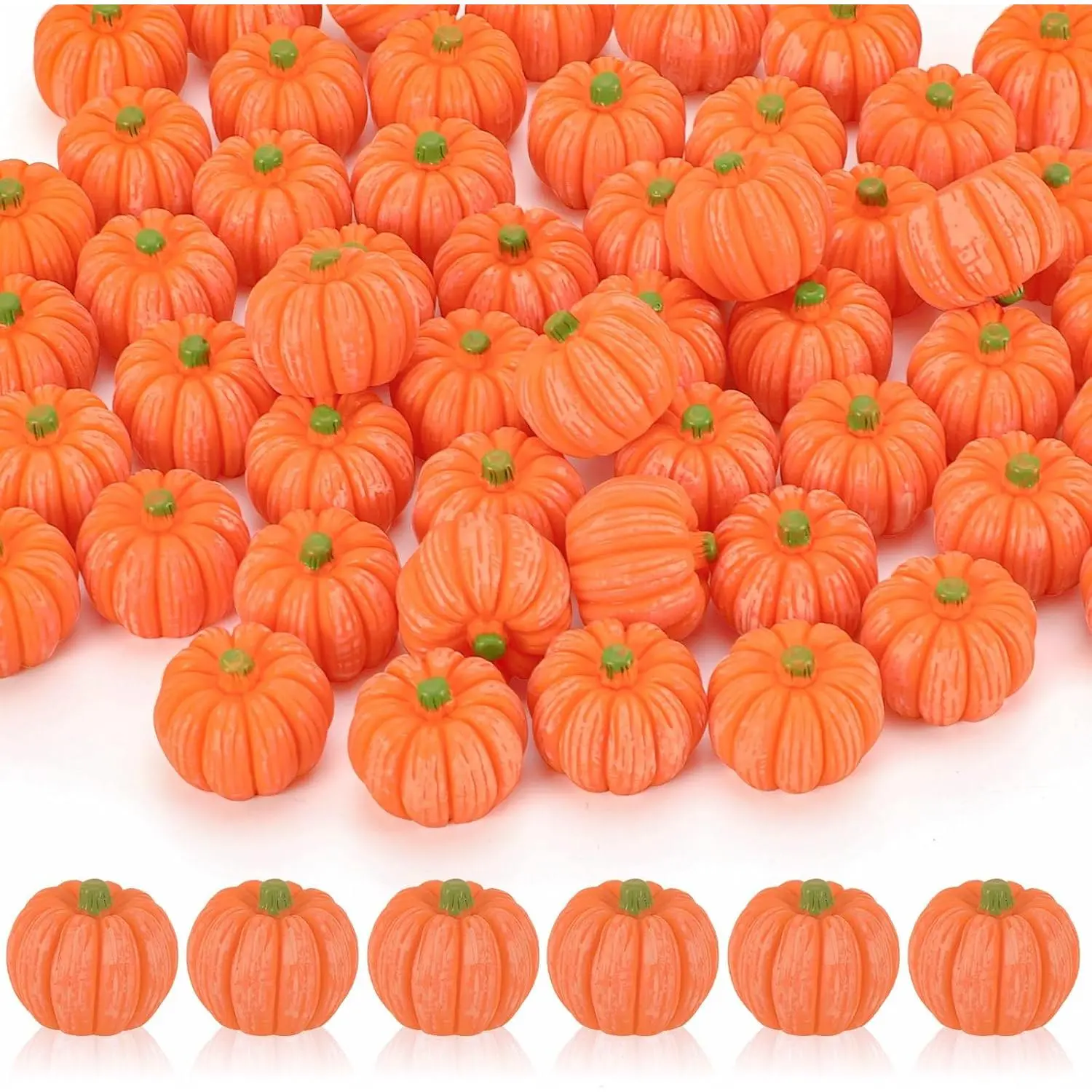 50 Pcs Mini Pumpkins Fake Pumpkins Artificial Pumpkins Thanksgiving Ornaments  Vase Filler DIY Crafts Fall Halloween Party Supplies Home Table Decorations