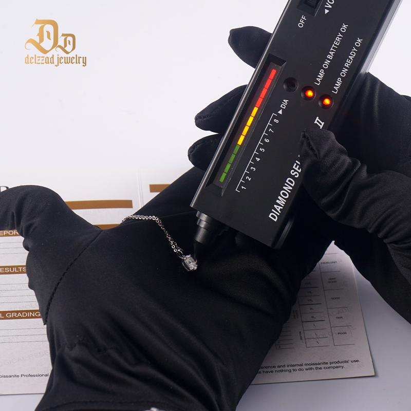 Delzzad 1ct Oval Prong Pendant VVS Synthetic Moissanite S925 Women Solitaire Necklace Chain Perfect for Any Occasion & Everyday Wear Birthday Anniversary Mother's Day Christmas Gifts