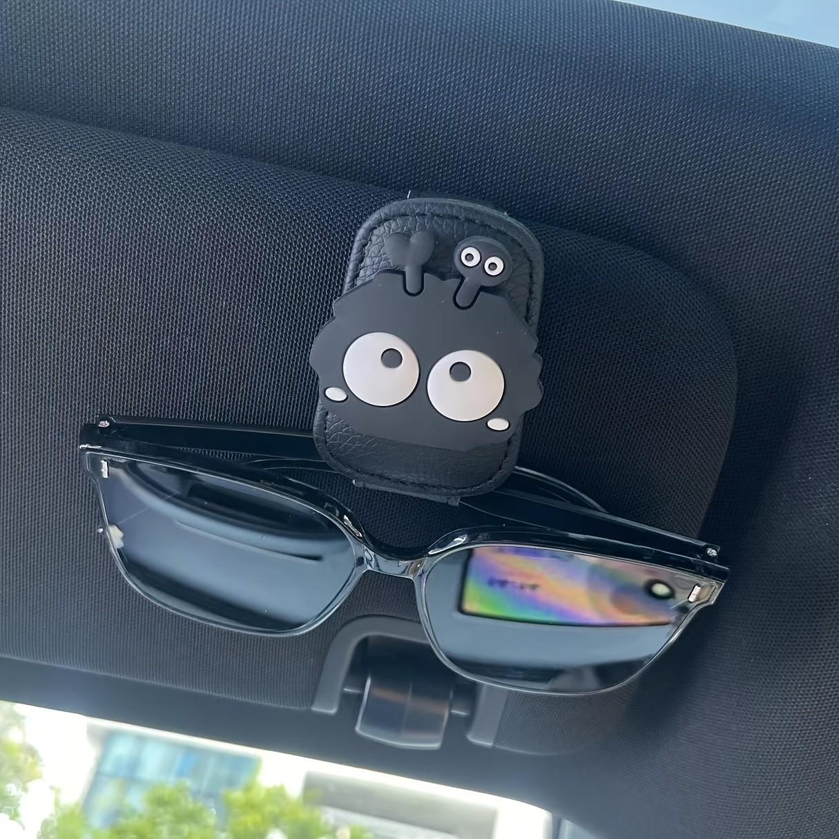 Car Sun Visor Eyeglass Holder, Cute Coal Spirit Design, Strong Magnetic Stand, Car Interior Accessory (), Fun Design, Safe Magnetic Fixing