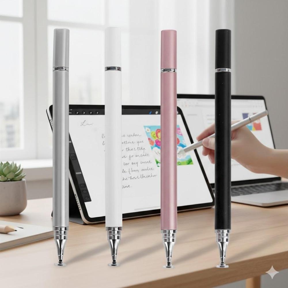 Stylus Pen for iPad iPhone Android Tablets, Dual Function Touch Screen Capacitive Pen with Ballpoint Tip, Precision Drawing Writing Note Taking, Portable Digital Pencil for Students Artists, Touchscreen Pen