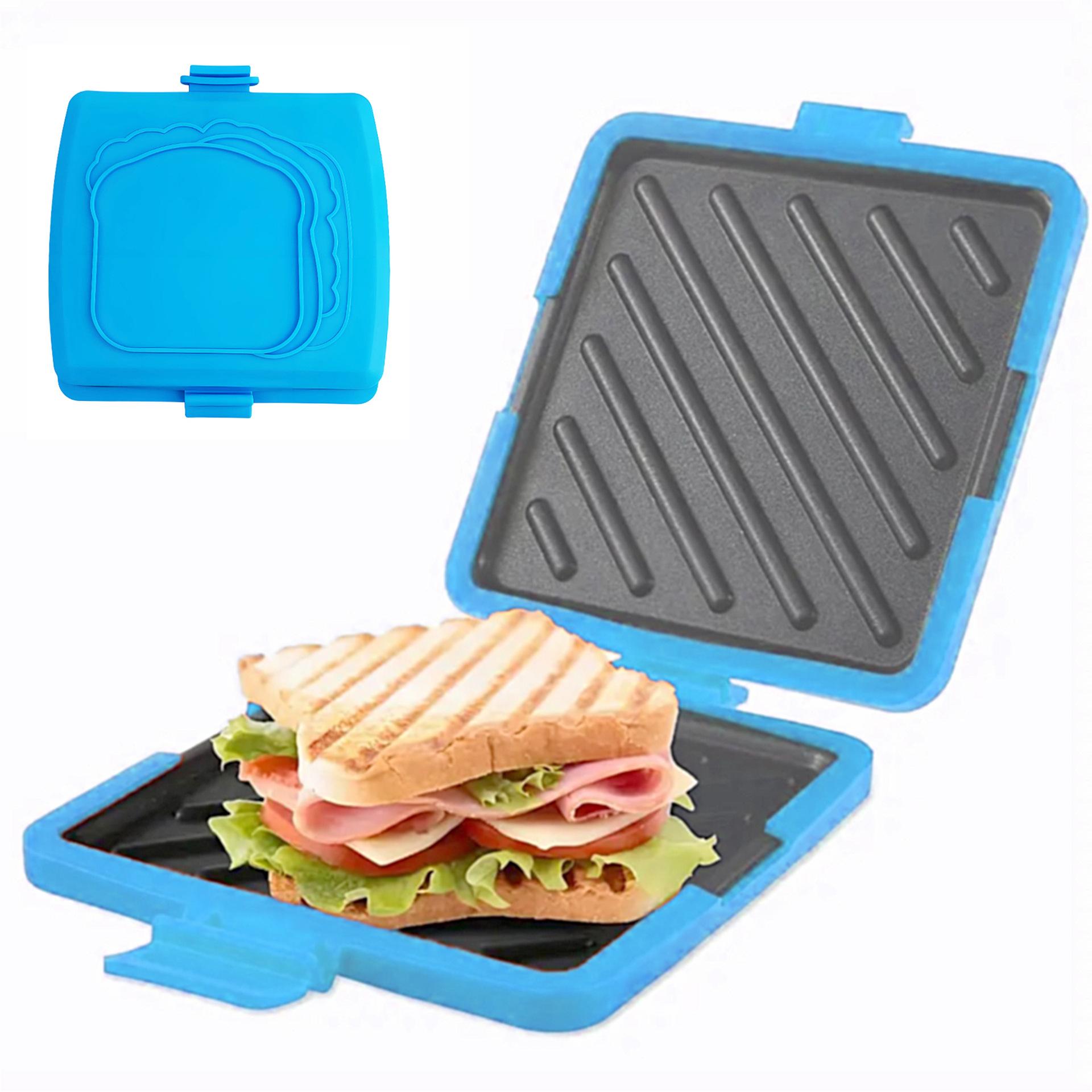 Sandwich Maker with Butter Knife, Microwave Bread Toaster, Quick and Time-Saving Panini Machine, Dishwasher Safe and Microwave Safe