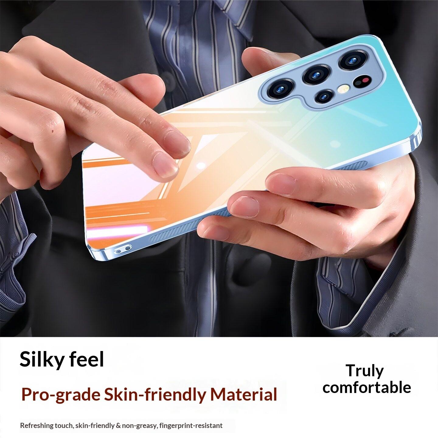 Samsung Galaxy S26 S24 S25 Ultra rainbow phone case, liquid crystal transparent frosted ice feeling ultra-thin fashion gradient protective case