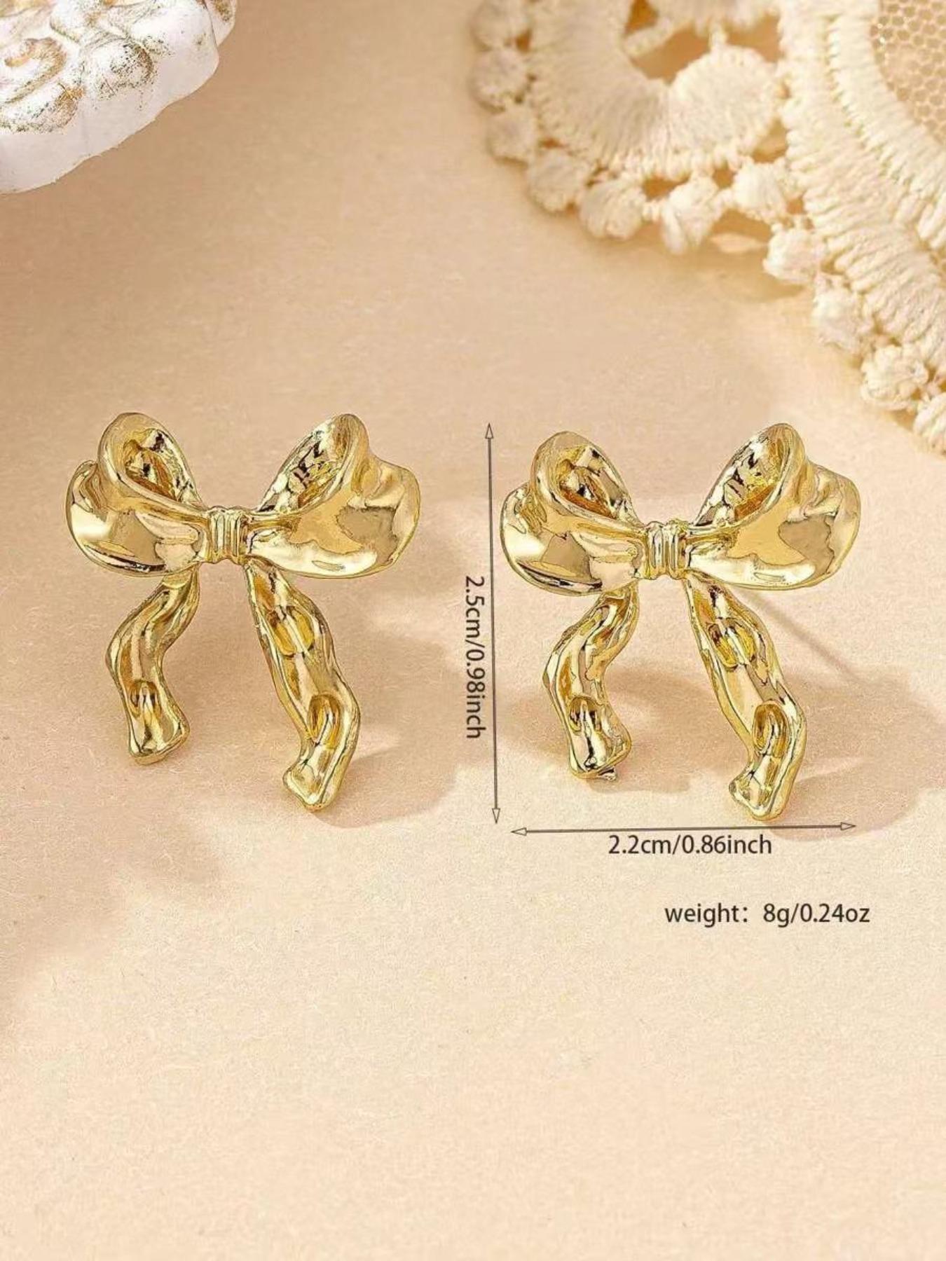 Elegant Bowknot Earrings for Women, Simple & Lightweight Design, Hypoallergenic, Perfect for Daily Wear, Dates, Parties, Birthday Gift, Elegant Minimalist Earrings