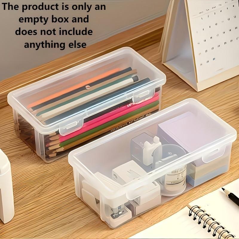 4 Pack Large Clear Storage Boxes with Lids, Heavy Duty Organizer Containers, Stackable Plastic Bins for Office, Arts & Crafts Supplies, Lightweight & Portable with Snap-On Lids, Frosted Lids, Durable & Sturdy Structure, Ideal Home & Workspace Organization