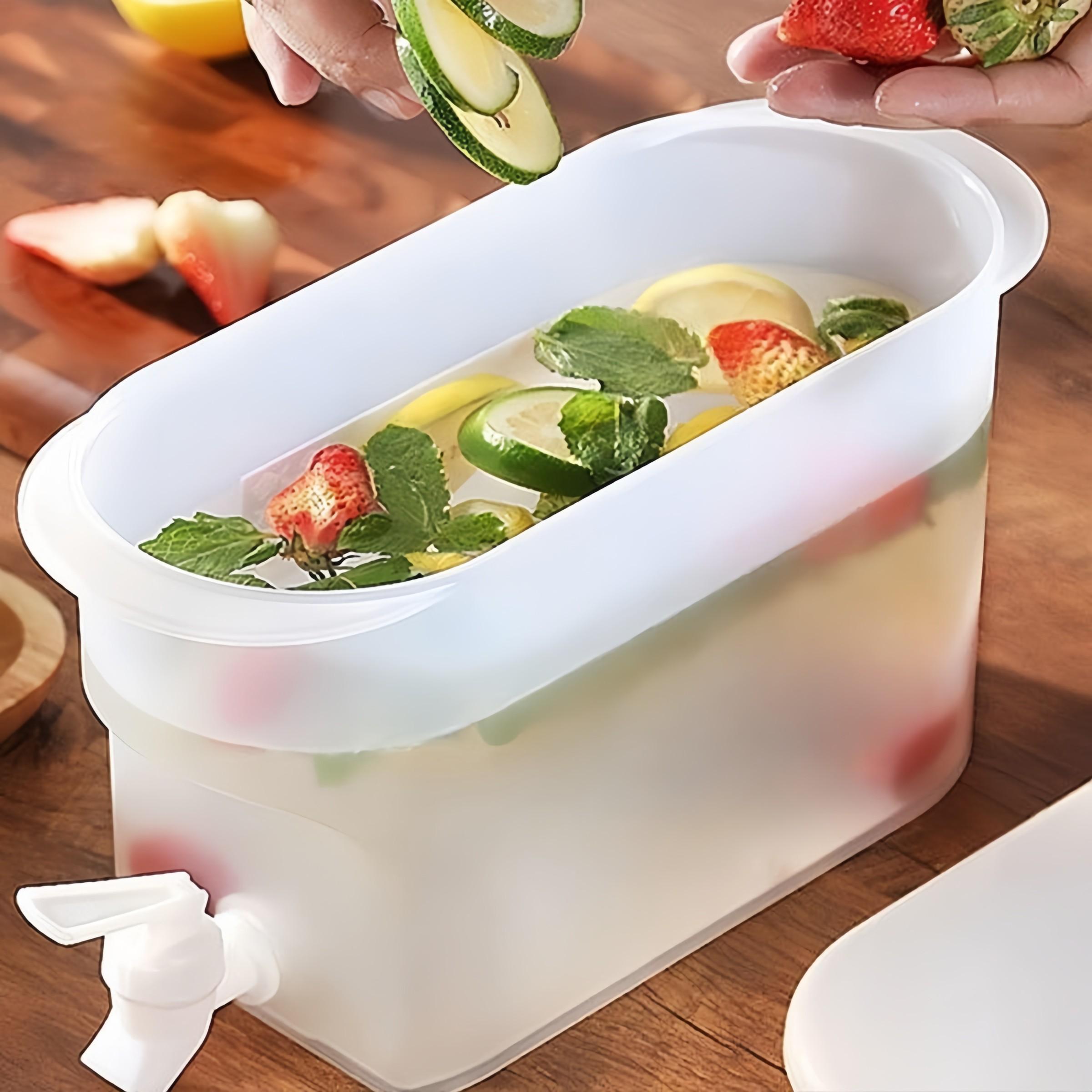 3.5L Water Dispenser for Fridge with Faucet, High & Low Temp Resistant BPA Free Beverage Chiller | Versatile Cold Water Jug for Iced Tea, Cocktails, Lemonade & Fruit Infused Water | Perfect for Kitchen, Outdoor Picnics, Camping, Gym, Party & Home Use