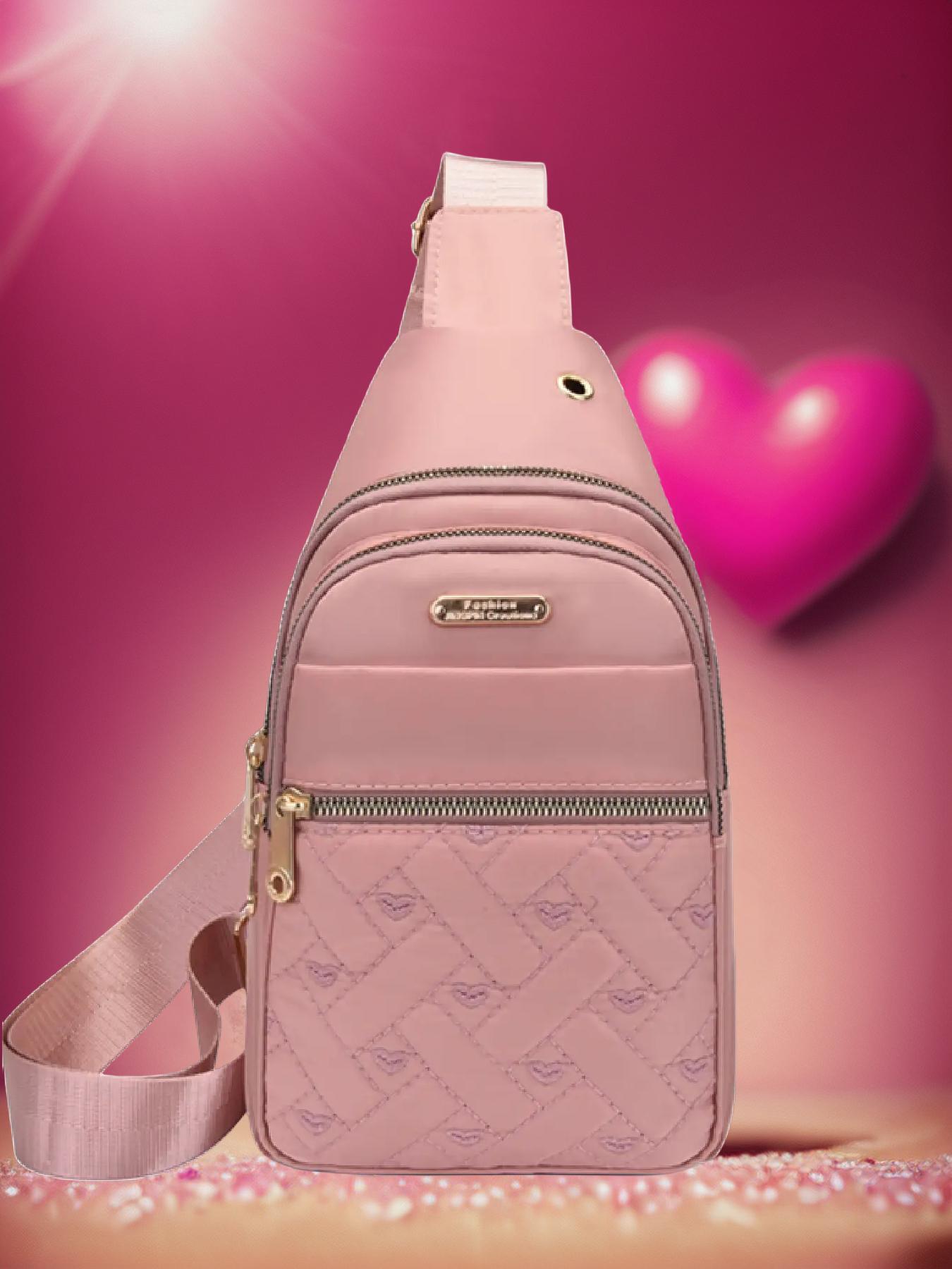 Quilted Texture Zipper Fanny Pack, Casual Solid Color Chest Belt Bum Bag for Women, Trendy Versatile Daily Commuting Bag, Girl Fashionable Crossbody Bag