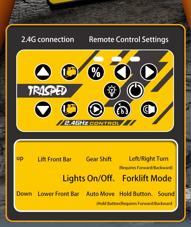 Hotfree Mini RC Construction Truck Toys, 1/64 Scale Alloy Excavator & Forklift with Lights and Sounds, USB-C Rechargeable Remote Control Vehicle Set, Birthday Christmas Gift for Boys Kids & Adults