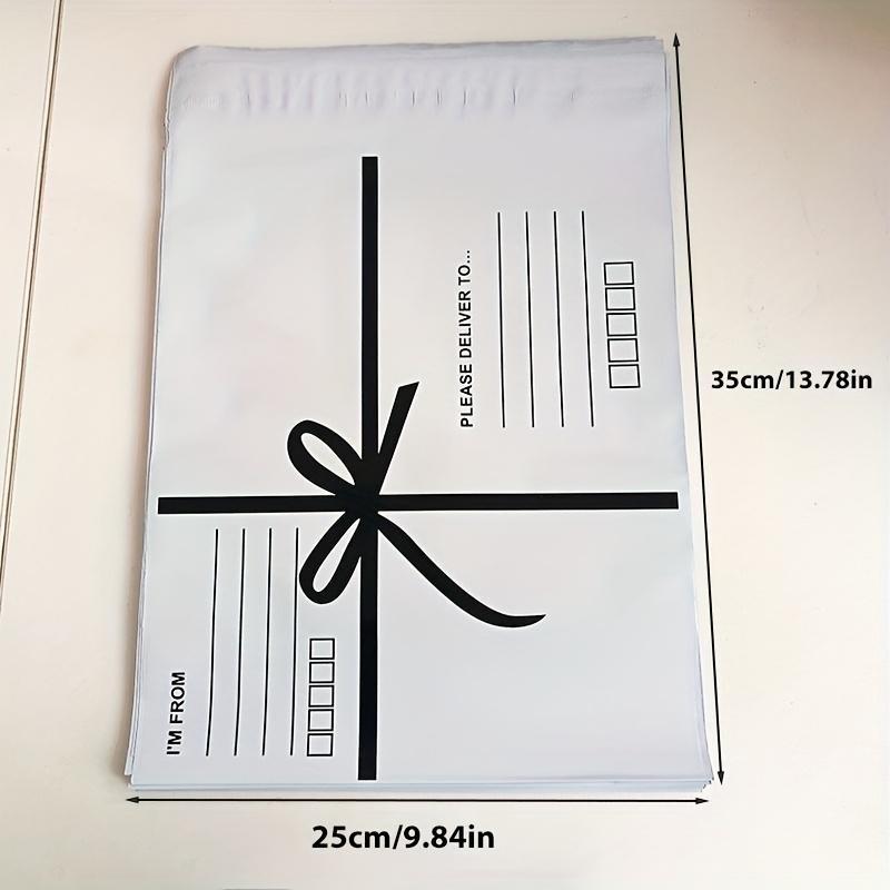 50 Butterfly Knot Envelope Shipping Bags, Delivery Bag with Address & Postal Code Space, Peel Seal Closure, Durable PP Material