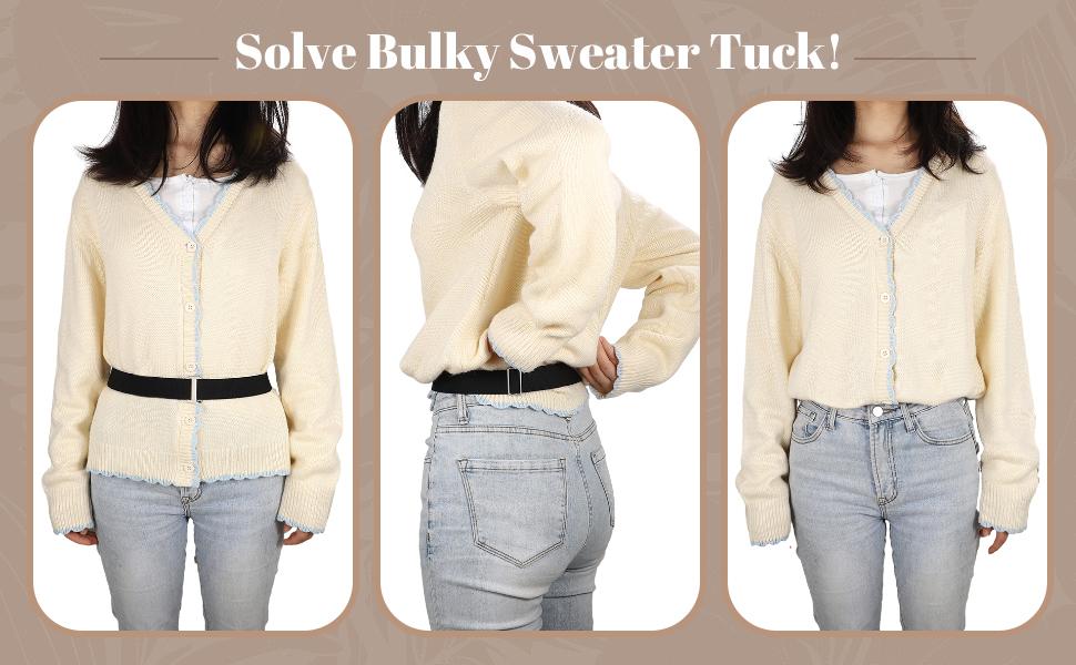 JASGOOD Women No Show Stretch Belt Invisible Elastic Web Strap Belt for Jeans Pants Dresses with Flat Buckle Adjustable Belt Set