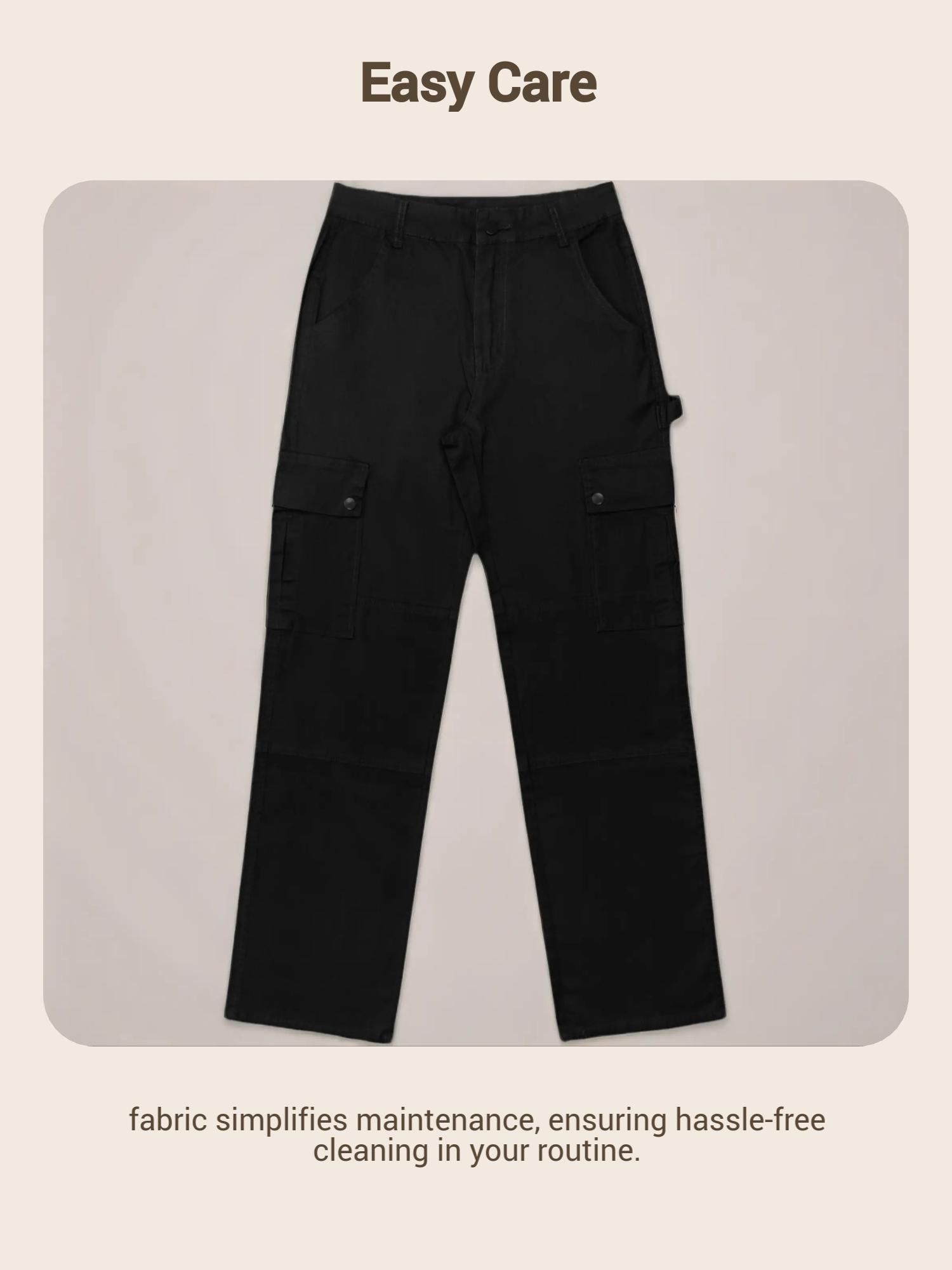 GILIPUR Y2K Women's Solid Multiple Pockets Cargo Pants, Casual Fashion Trousers, Comfort Basic Streetwear Trousers For Daily Wear, Going Out Bottoms, Autumn And Winter Women's Baggy Clothing, Casual Outdoor Trouser