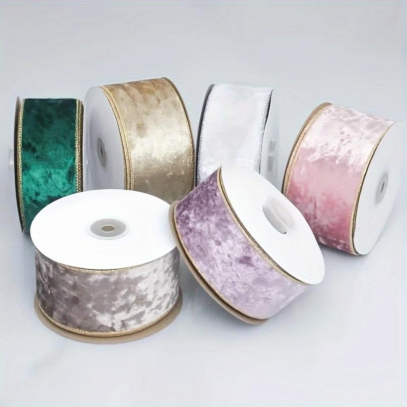 5CM Metallic Crushed Velvet Christmas Ribbon for Gift Wrapping Christmas Tree Decoration Crafts Wreaths Supplies 10 Yards