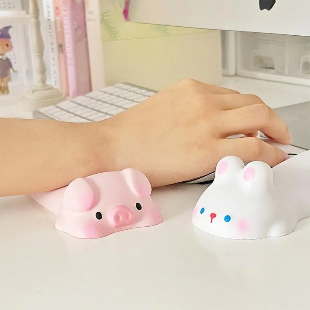 Cute Animal-Anime Wrist-Elbow Rest Pad, Ergonomic Slow-Rising Foam Mouse Pad, Gaming Mousepad, Comfort Desk Accessory for Home-Office, Lovely Gift for Girls