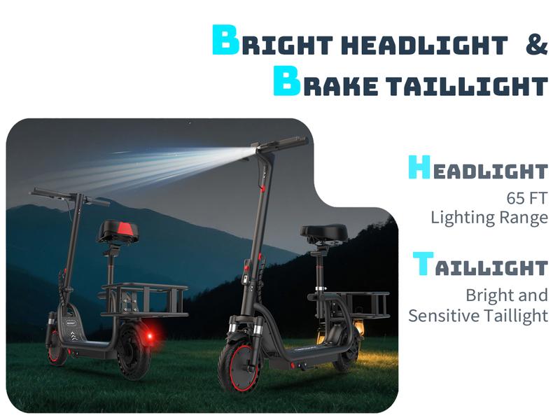 350W Electric Bicycle, LED display, 8.5-inch puncture-resistant tires, top speed 19 mph, range 16/28 miles, equipped with LED lights for portable commuting