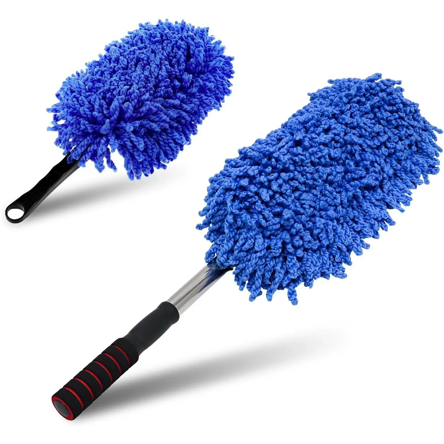 2 count Microfiber  Dusters, Scratch Free Auto Cleaning Brush with Extendable Handle Duster, Multipurpose Interior & Exterior Soft Brushes Dusting Tools for   SUVs (Blue)