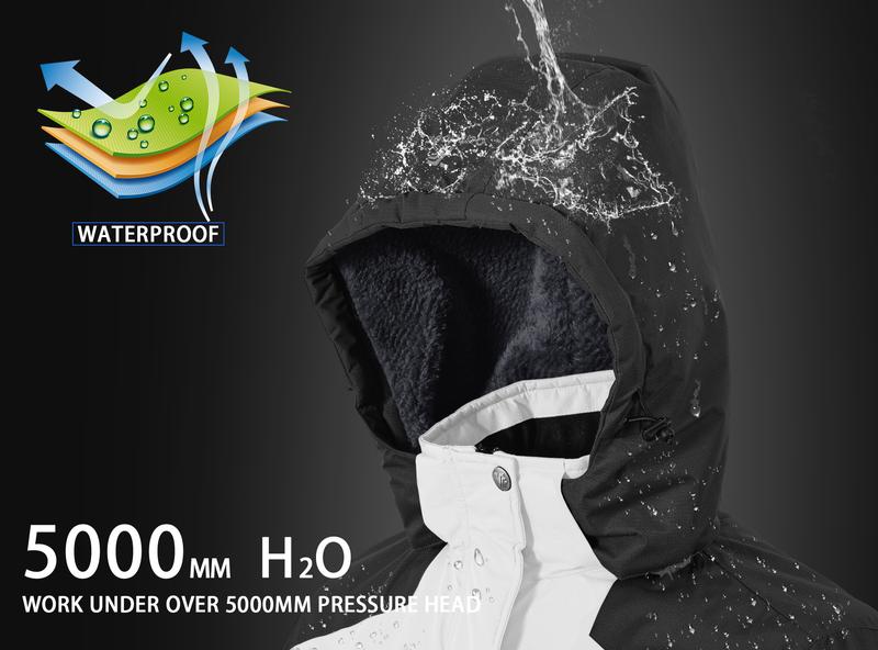 TBMPOY Women's Waterproof Ski Jacket Warm Winter Snow Coat Mountain Windbreaker Hooded Raincoat Jacket