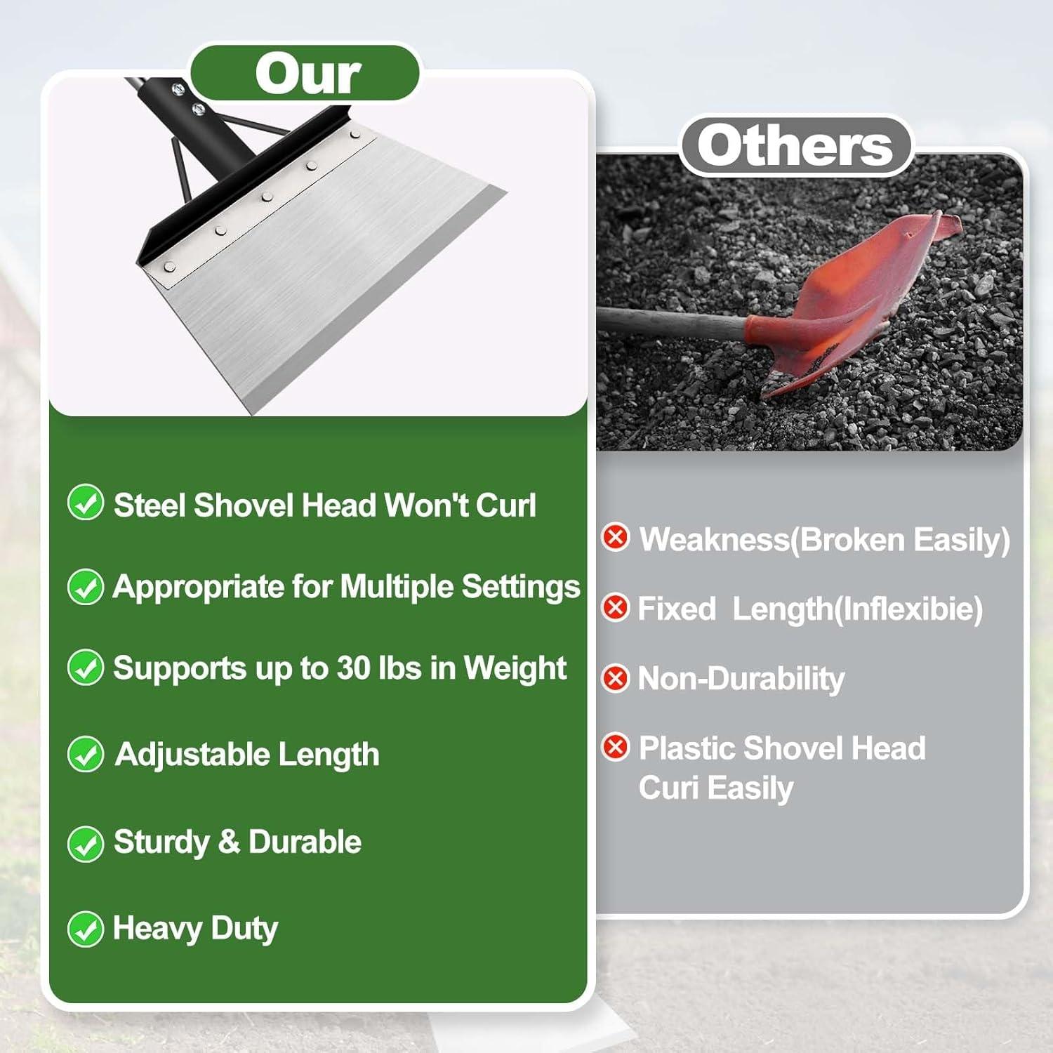 Multifunctional Garden Cleaning Shovel, Durable Gardening Tool for Digging Weeding Scraping Snow Removal Ice Scraper