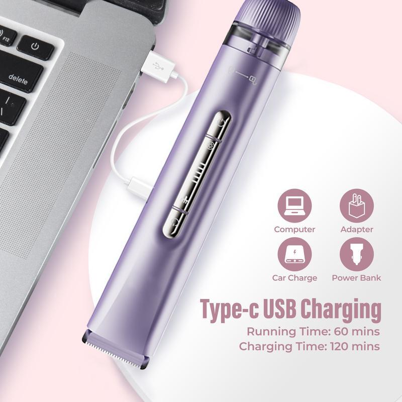 Electric Hair Removal Tool, 1 Box Rechargeable 2 in 1 Body & Facial Hair Removal Dual Head, Waterproof Hair Removal Machine for Armpits and Legs