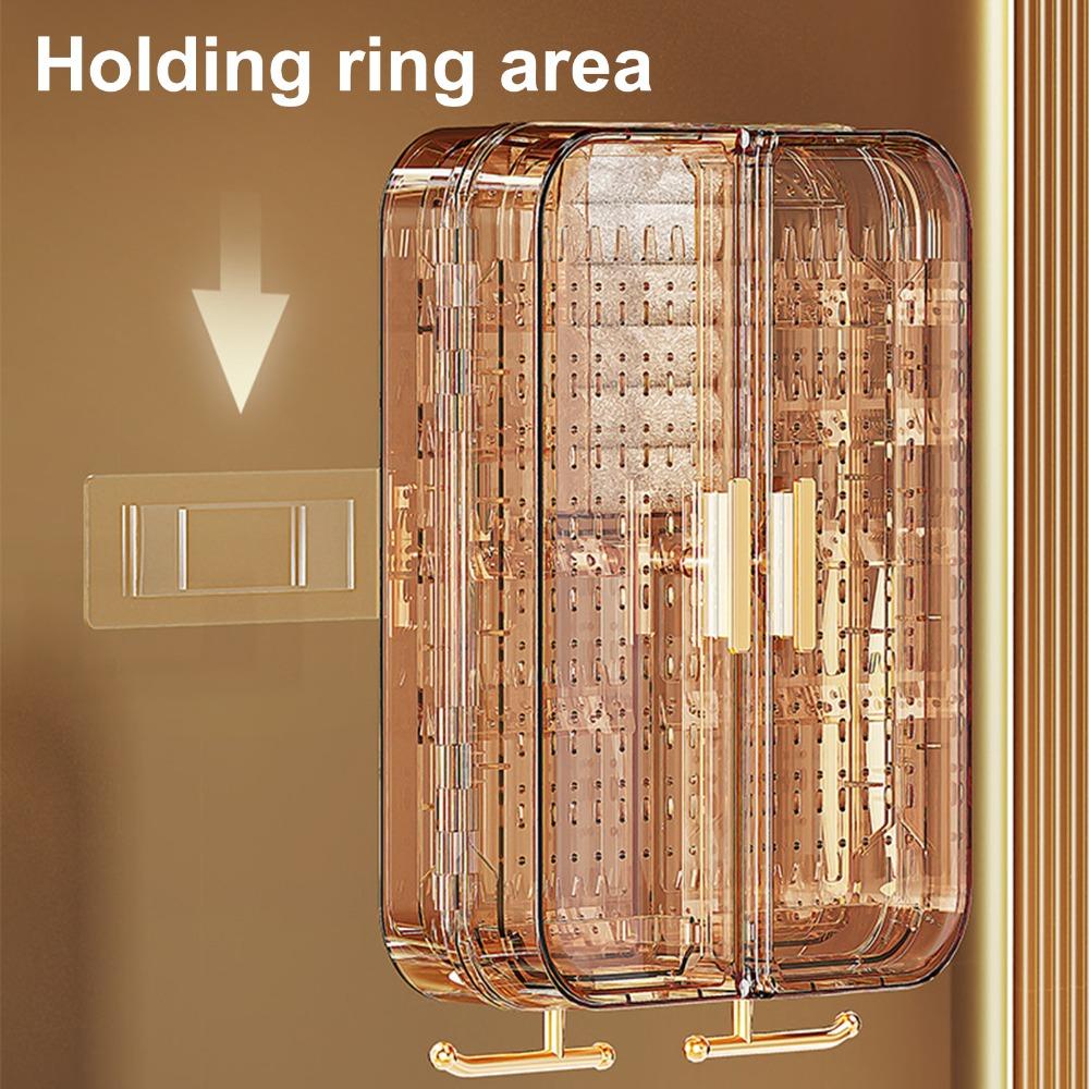 Wall Mounted Jewelry Storage Rack, Clear Jewelry Display Rack, Jewelry Organizer, Home Organizer for Earrings & Necklace & Bracelet, Boxes, Jewelry Holder Organizer