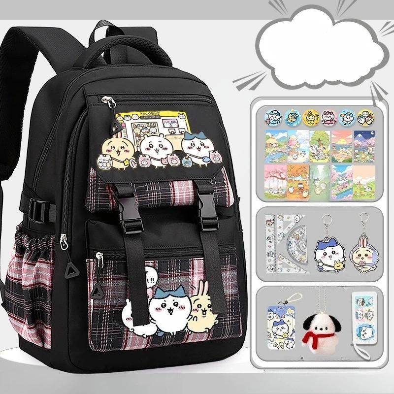 Anime Cartoon Kawaii Chiikawa Primary School Students Schoolbag Grades 3 To 9 Shoulders Large Capacity Good Looks Easy To Store