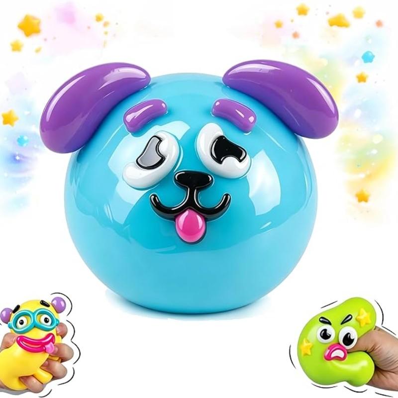 LDSK Smushers Squishy - Curiosities Smushers Dog Face Swap Squishy Soft Moldable Cute Slow Rise Relaxing Sensory Fidget Relief Anxiety Stress Fun with Interchangeable Faces for Tactile Play Fun