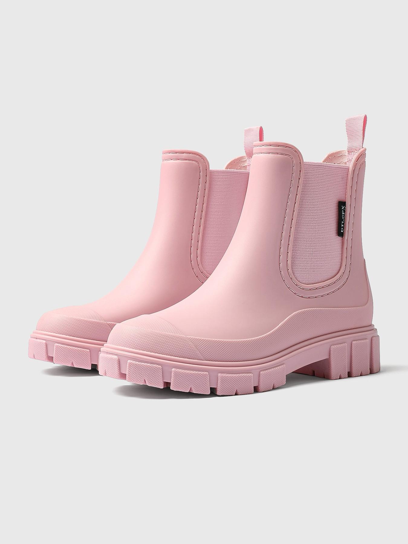 Women's Fashionable Waterproof Non-slip Rain Boots, Casual Comfortable Slip-on Boots, Perfect for Students and Outdoor Sports, Daily Wear Boots, Slip Resistant Boots, Round Toe Boot, Waterproof Footwear