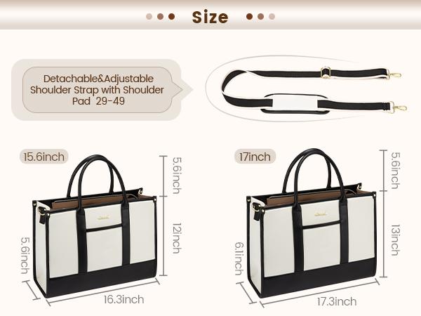 LOVEVOOK Canvas Laptop Tote Bags for Women,15.6 inch and 17.3 inch Large Professional Teacher Work Bag Purse，Lightweight Computer Bag Briefcase Business Office ,TikTokShopStockUp