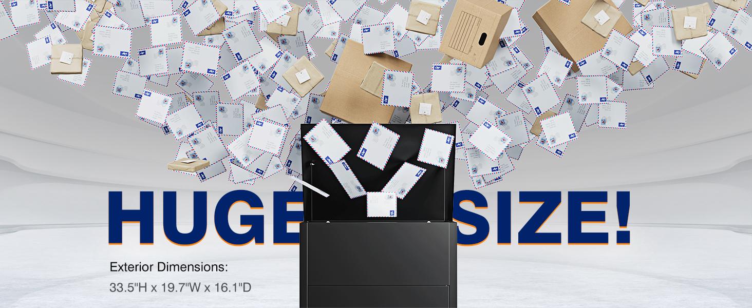 Yizosh Metal Package Delivery Boxes for Outside,Extra Large Mailbox for Parcel with Secure Storage,Anti-Theft Parcel Mailbox with Coded Lock,Steel Package Delivery Box for Outdoor,Porch,Curbside Yizosh Metal Package Delivery Boxes for Outside,Extra Large Mailbox for Parcel with Secure Storage,Anti-Theft Parcel Mailbox with Coded Lock,Steel Package Delivery Box for Outdoor,Porch,Curbside