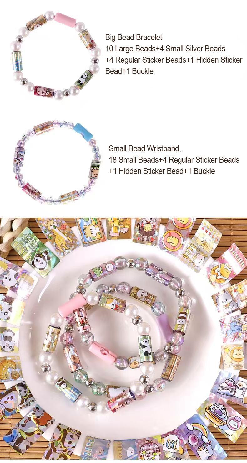 StickiRolls Creative DIY Stickers Bracelet - No Battery Needed Hand String Bead Toy, Unisex Stress Relief Sensory Regulation Kids' Stationery for DIY Crafts, Beads