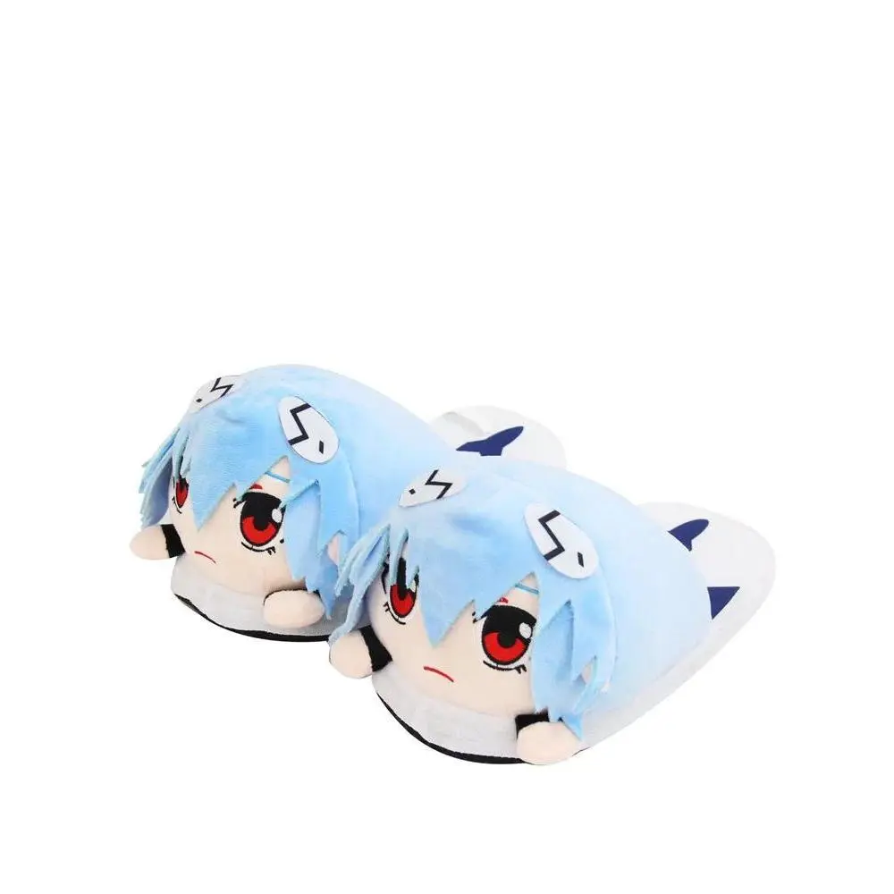 Cartoon Couple Home Slippers New Century Evangelical Soldier Plush Slippers Rei Ayanami Animation Autumn Winter Cotton Slipper